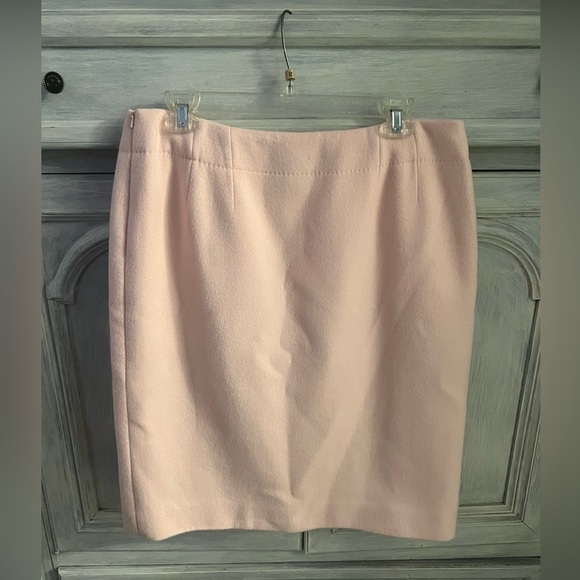 Vintage Carlisle Light Baby Pink Wool Angora Faux Wrap Safety Pin Pencil Skirt - Picture 6 of 6
